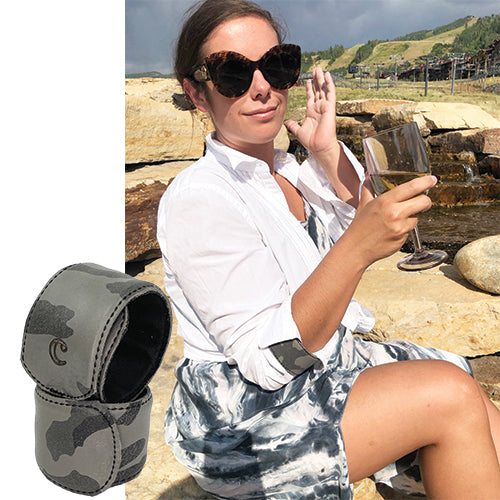 Girl in Granite Camo Cufflets by CuffedUp